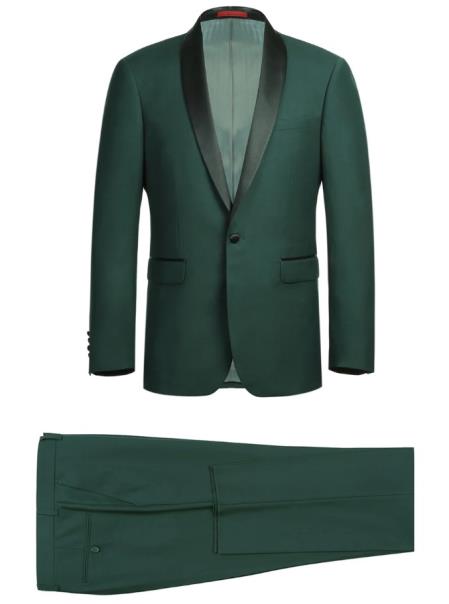 Emerald Green Tuxedo - Green Blazer - Shawl Collar