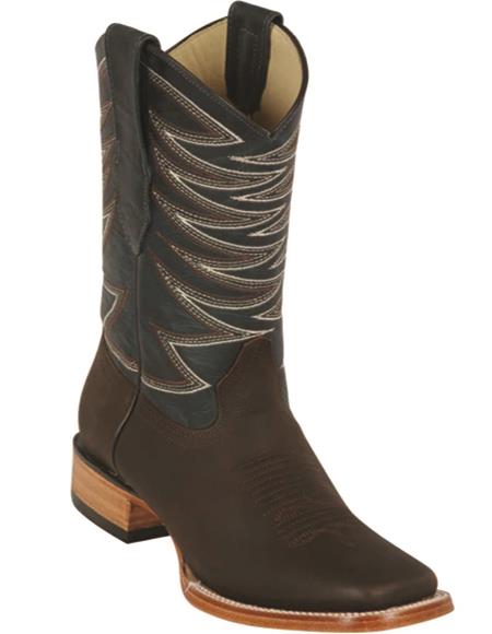 Brown Cowboy Boots Square Toe