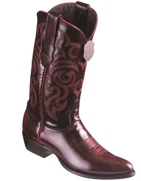 R Toe Cowboy Boots - Round Toe Cowboy Boots - Los Altos R-Toe Camaleon Cowboy Boots Red