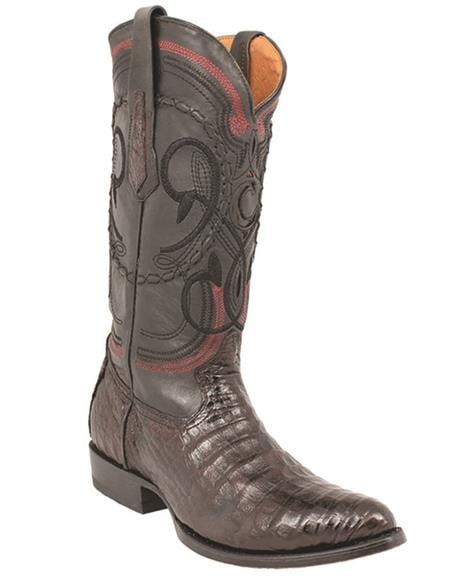 R Toe Cowboy Boots - Round Toe Cowboy Boots - Cuadra Mens Belly Western Boot - Black Cherry