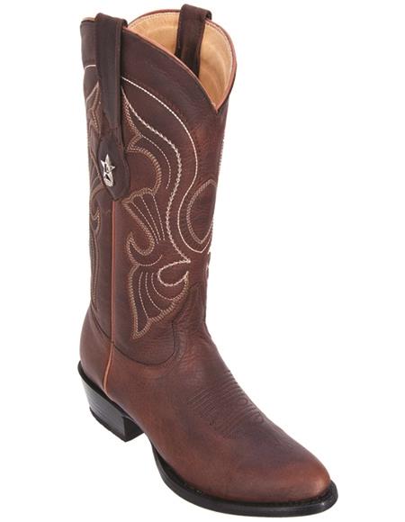 R Toe Cowboy Boots - Los Altos Rage Classic R Toe Western Boots Walnut