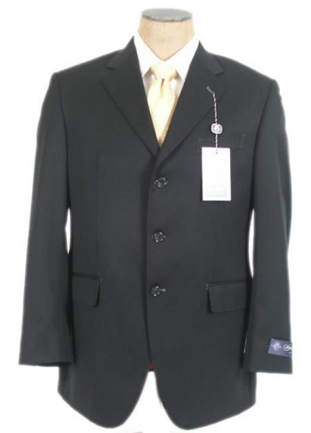 Black Super 140's Wool Men's Suits 3 Buttons - Buienss 3 Buttons Suits