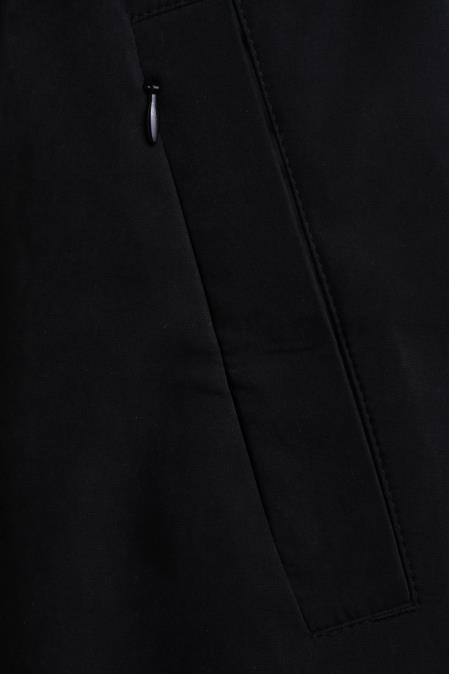 Cianni Men's Collared Black 3/4 Length Waterproof Raincoat