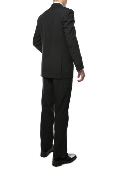 Men's Black Satin 2 Piece Polyester Fully Lined Tuxedo Suit