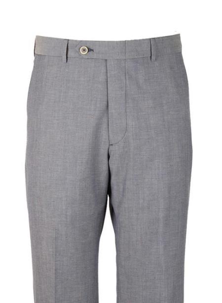 Half-Lined Gray Legacy-Fit Flat Front Mens Dress Pant