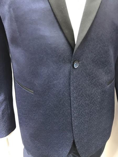 Two Toned Navy Blue ~ Midnight Color Paisley Dinner Jacket B