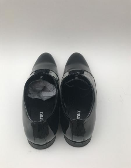 Men's Tuxedo Black Plain Toe Lace Up Style Formal Shiny Dres