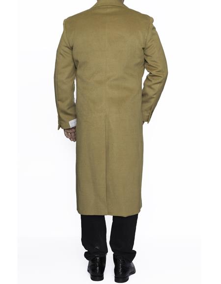 Mens Overcoat Mens Camel Full Length Wool Dress Top Coat