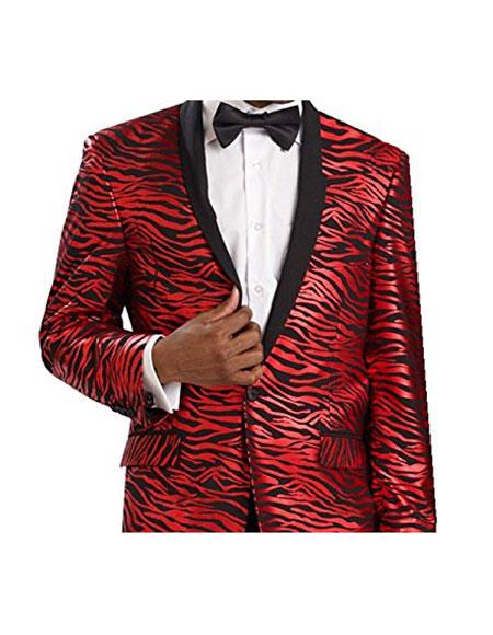 Mens Tiger ~ Shiny ~ leopard Zebra Print fashion Pattered Red Cheap ...