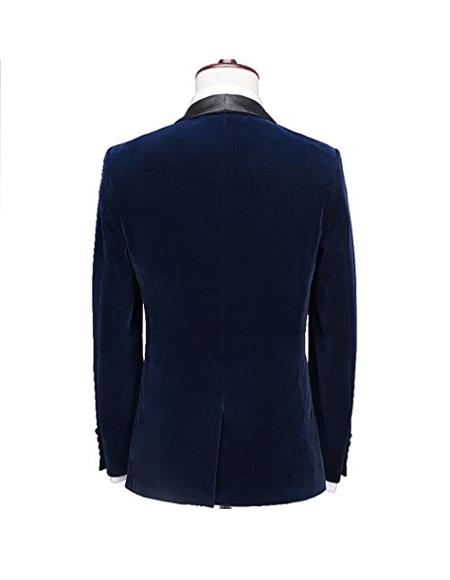 Blue Alberto Nardoni Velvet Shawl Collar Tuxdo Suit