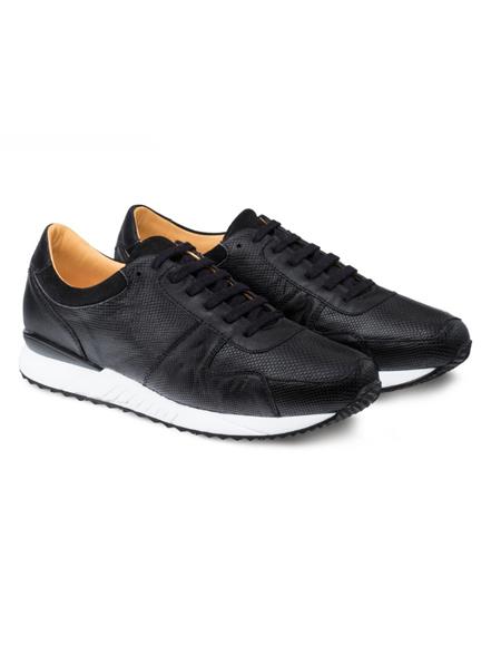 Athletic-Inspired Rubber Sole Watersnake Exotic Sneaker