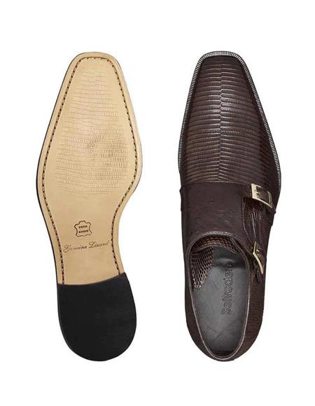 #JA5247 Men's Belvedere Brown Shoes-Men's Buckle Dress Shoes