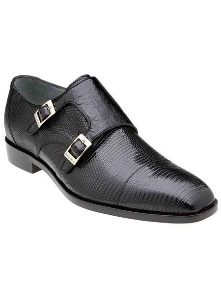 Men's Belvedere Black Shoes-Men's Buckle Dress Shoes