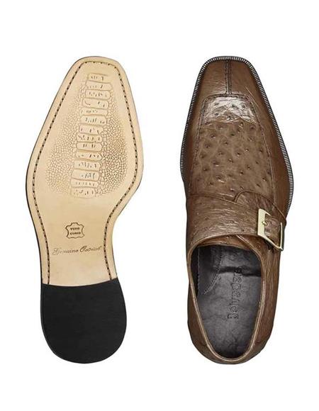 #JA5250 Men's Belvedere Brown Shoes-Men's Buckle Dress Shoes