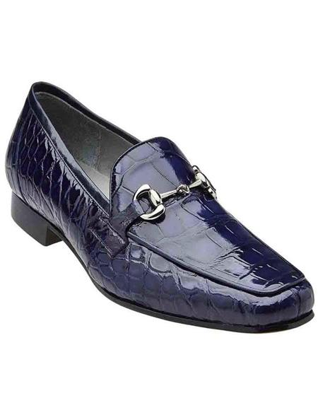 Men's Belvedere Navy Genuine Alligator Shoes