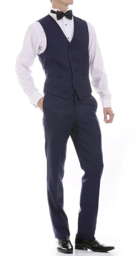 Men's Navy Slim Fit 3pc Tuxedo