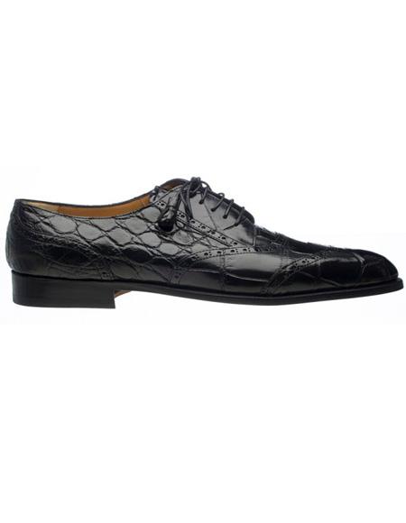 Men's Ferrini Brand Shoe Men's Black Color Genuine Alligator