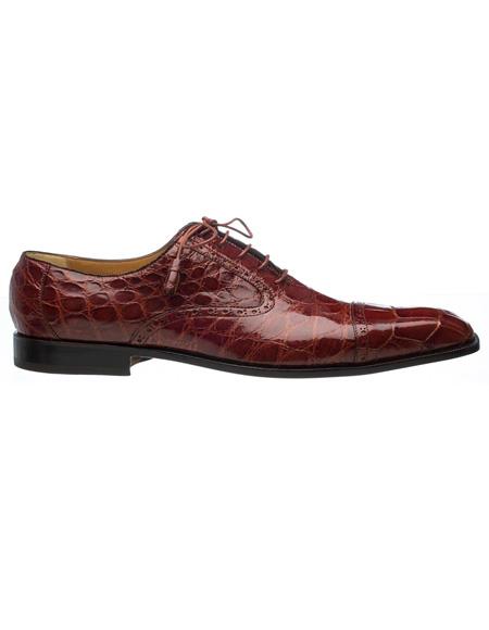 Men's Ferrini Brand Shoe Men's Rust Color Italian Alligator
