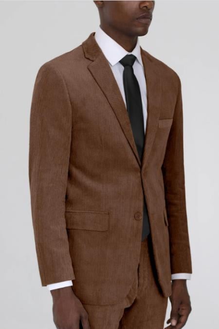 Mens Corduroy Suit Mens Brown Corduroy Two Button Suit