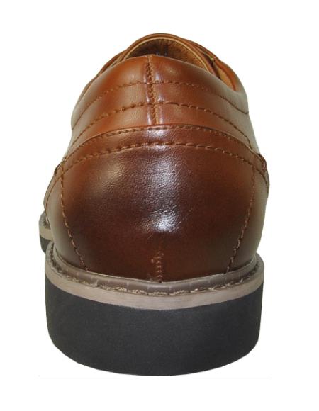 Fully Cushioned Leather Oxford Plain Round Toe Shoe