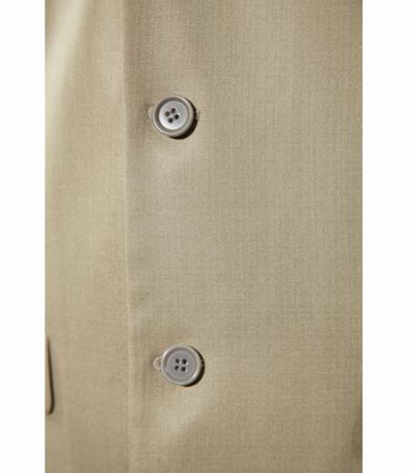 Men's Beige Three Button Solid Beige Suit