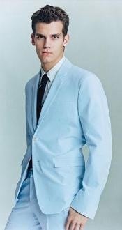 light blue suit