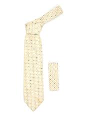  Square Pattern Beige Trendy Necktie With