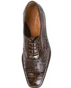  Brown Dress Shoe Belvedere Mens Brown Genuine Ostrich & Crocodile ~ World Best Alligator Shoes ~ Gator Skin