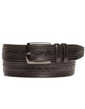  Mezlan Belts Mens Black Genuine Calfskin Satin Nickel Buckle Belt