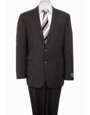  Designer Affordable Inexpensive Mens Classic   Wool Pinstripe Black Suit Flat