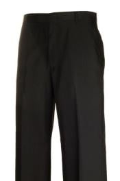  American USA Made Black Separate Flat Front Dress Pants unhemmed unfinished bottom