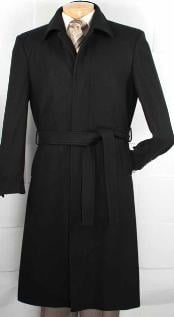  Belted Overcoat ( Black ) or