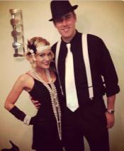  1920s Costumes Include Gangster Hat + Black Shirt + Black Flat Front