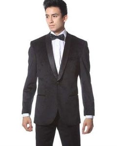  Style#-B6362 Mens Black Dinner Jacket Velvet ~ velour Tuxedo