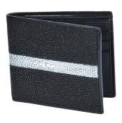  Black Genuine Stingray Rowstone Finish Card Holder Wallet 
