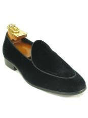 Black Velvet Loafer Shoe