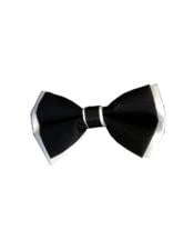  Black/White Polyester Satin dual colors classic Bowtie