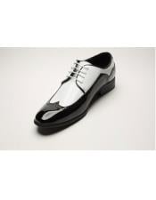  Mens Two Toned Black/White Wingtip Fashion Dress Oxford Shoes Perfect for Men