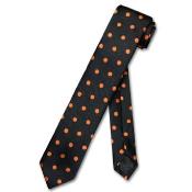 Black w/ Orange 

Polka Dots Mens 25" Thin Neck Tie 
