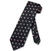  w/ Light Pink Polka 

Dots Design Mens Neck Tie 