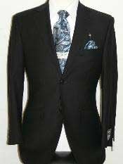  Black Extra Fine Poly-Rayon Summer Light Weight Fabric Cheap Priced Business Suits