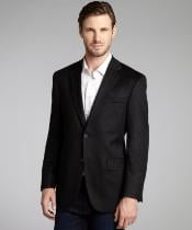  Model Charles Black Wool & Cashmere Blend 2 Button Cheap Priced Unique