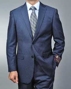 Mens Blue Teakweave 2-button 2 Piece Suits - Two piece Business suits