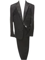  2 Button Linen Black  Suit