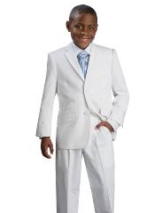  Boys 2 Button Dress Suit White 