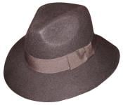  New Mens 100% Wool Fedora Trilby Mobster Mens Dress Hats Brown 