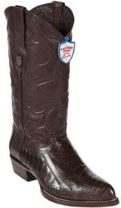  Wild West Brown Ostrich Leg Cowboy Boots - Botas De Avestruz