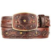  Brown Original Lizard Teju Skin Fashion Western Belt 