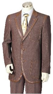  Brown Mens Three Button Suit