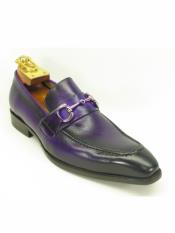  Mens Fashionable Buckle Stylish Dress Loafer Purple Dress Shoe